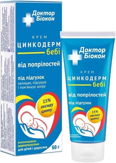 Крем дитячий Доктор Біокон Цинкодерм бебі від попрілостей, 60 г