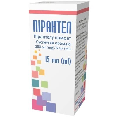 Пірантел суспензія ор. 250 мг/5 мл по 15 мл у флак.