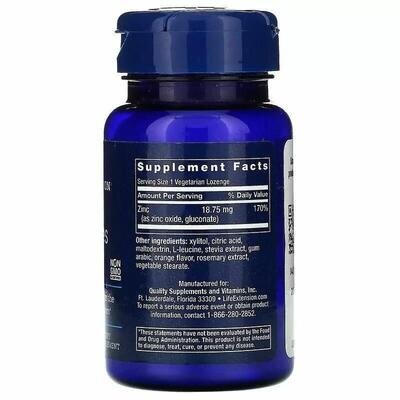 Цинк Life Extension Zinc Lozenges апельсиновий смак, 60 льодяників