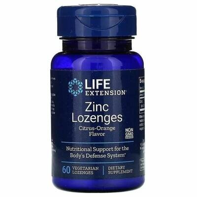 Цинк Life Extension Zinc Lozenges апельсиновий смак, 60 льодяників