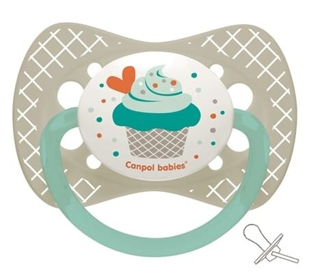 Пустушка силіконова Canpol Babies Cupcake симетрична 23/283_grey, 6-18 місяців, 1 шт