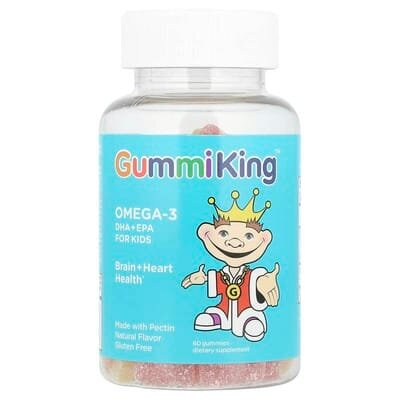 Омега-3 ДГК і ЕПК для дітей Gummi King смак полуниця, апельсин і лимон, 60 жувальних мармеладок