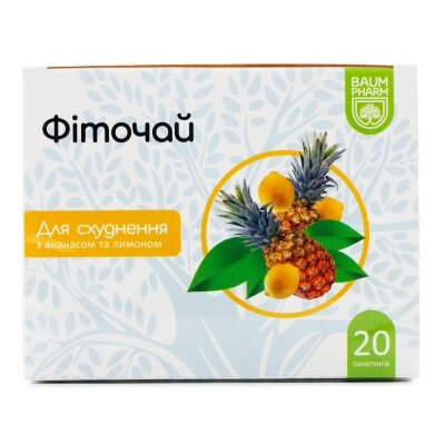 Фіточай Baum Pharm для схуднення ананас/лимон по 1.5 г №20 у філ.-пак.