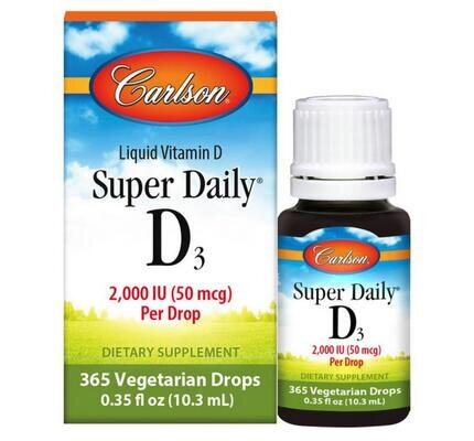 Вітамін D3 Carlson Labs Super Daily Vitamin D3 2000 МО, 10.3 мл