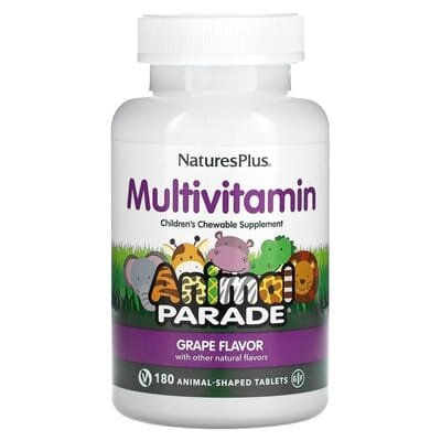 Мультивітаміни Nature's Plus Animal Parade Children's Multi-Vitamin, смак виноград, 180 таблеток