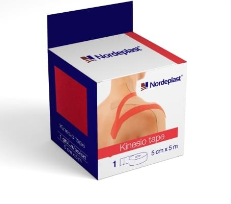 Кінезіо тейп Nordeplast 5 см х 5 м, червоний