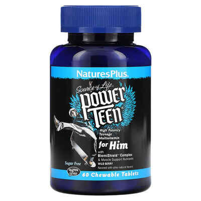 Мультивітаміни для хлопчиків Nature's Plus Power Teen for him, лісові ягоди, 60 таблеток