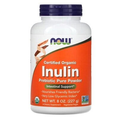 Інулін органічний NOW Organic Inulin Prebiotic порошок, 227 г