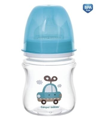 Пляшечка антиколікова Canpol Babies EasyStart Toys 35/220_blu з широким отвором, 120 мл