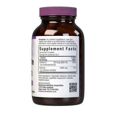 Кальцій цитрат + Вітамін D3 Bluebonnet Nutrition Calcium Citrate & Vitamin D3 каплети №90
