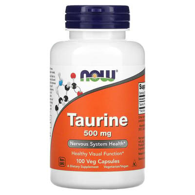 Таурін NOW Taurine 500 мг вег. капсули №100