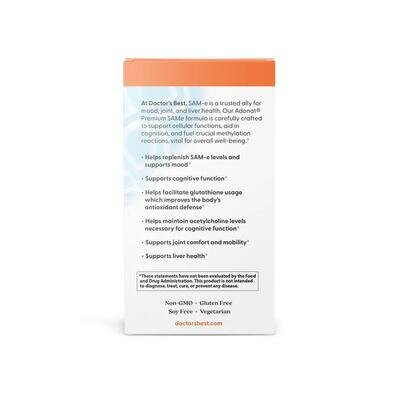 Аденозилметіонін Doctor's Best SAM-e (S-Adenosyl-L-Methionine) таблетки по 400 мг №60