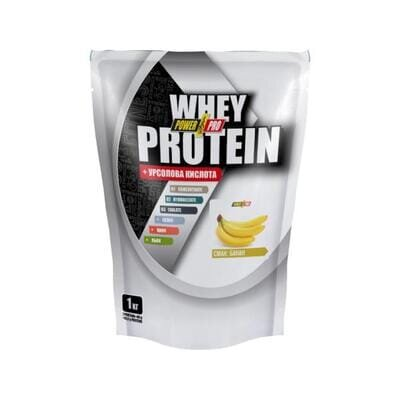 Протеїн Power Pro Whey Protein + урсолова кислота, банановий, 1 кг