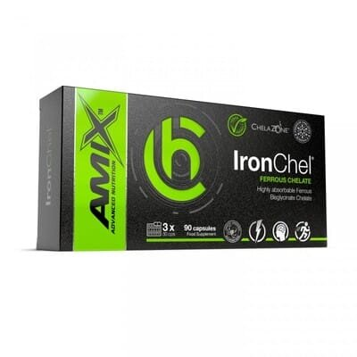 Добавка Amix Nutrition ChelaZone IronChel Iron/Ferrous/Bisglycinate Chelate, 90 веганських капсул