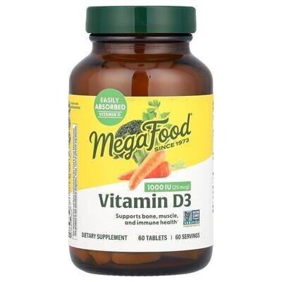 Вітамін D3 1000 IU MegaFood, 60 таблеток
