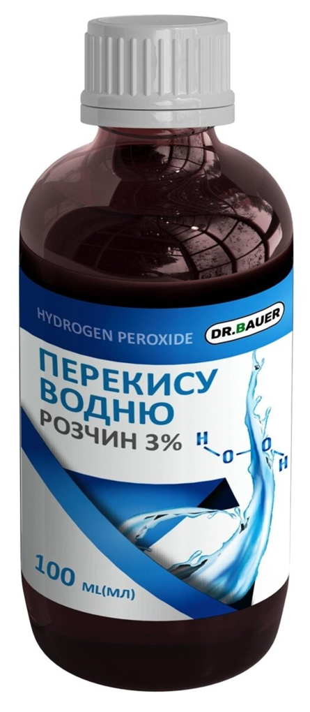 Перекис водню Dr. Bauer розчин 3% по 100 мл у флак. полім.