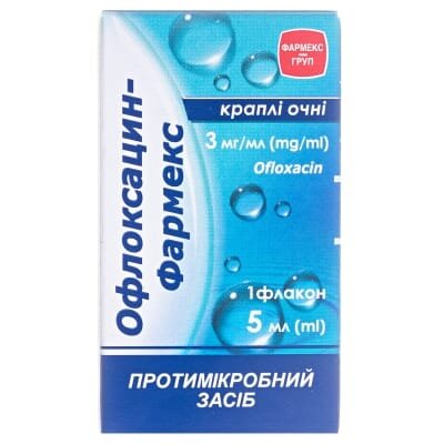 Офлоксацин-Фармекс краплі оч. 3 мг/мл по 5 мл у флак. з криш.-крап.
