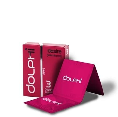 Презервативи Dolphi Lux Desire warm & cool подвійна дія для нього і для неї, 3 штуки