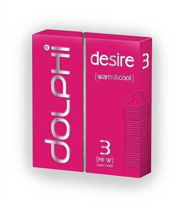 Презервативи Dolphi Lux Desire warm & cool подвійна дія для нього і для неї, 3 штуки