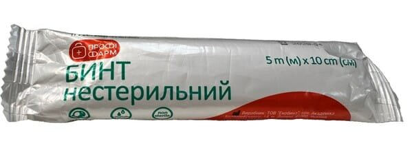 Бинт марлевий нестерильний Профі Фарм медичний 5 м х 10 см