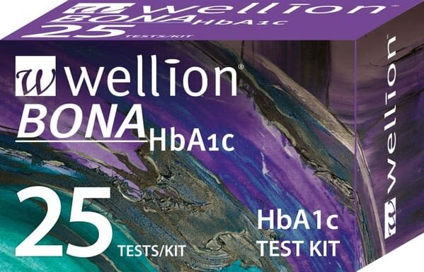 Тест-смужки Wellion Bona HbA1c для визначення глікованого гемоглобіну, 25 штук