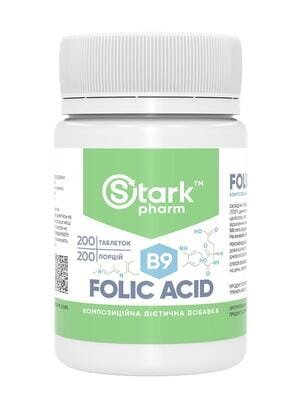 Фолієва кислота Stark Pharm Stark Folic Acid 400 мкг, 200 таблеток