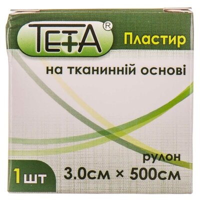 Пластир медичний Teta на тканинній основі, котушка, 3 х 500 см, 1 штука