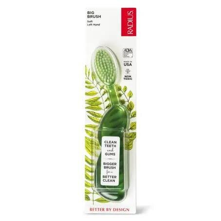 Зубна щітка Radius Big Brush Original Left hand для шульги, м'яка, світло-зелена