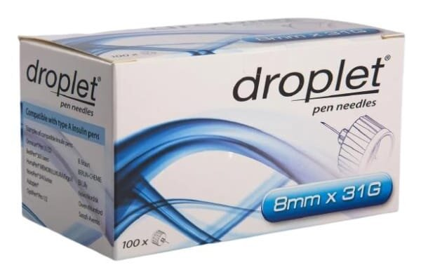 Голка для шприц-ручки Droplet G31 (0,25 x 8 мм), 100 штук