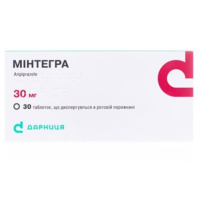 Мінтегра таблетки, дисперг. в рот. порож. по 30 мг №30 (10х3)
