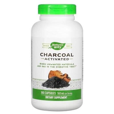 Вугілля активоване Nature's Way Charcoal Activated 280 мг, 360 капсул