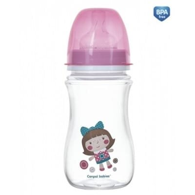 Пляшечка антиколікова Canpol Babies EasyStart Toys 35/221_pin з широким отвором ,240 мл