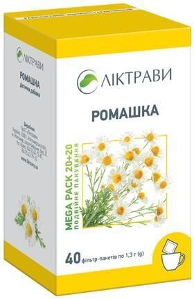 Ромашка фіточай по 1.3 г №40 (20+20) у філ.-пакетах.