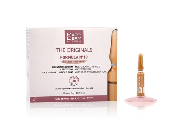 Ампули для обличчя MartiDerm The Originals Formula №10 HD Color Touch SPF30 антивікові, 10 ампул по 2 мл