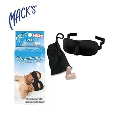 Маска для сну чорна MACK'S Shut - Eye Shade Dreamweaver 2034-9 беруші + дорожній мішок