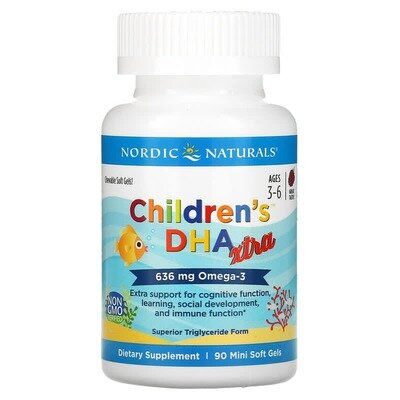Риб'ячий жир для дітей Nordic Naturals Children's DHA Xtra, ягідний смак, міні-капсули №90