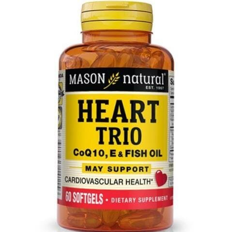 Вітаміни для серця Mason Natural Heart Trio CoQ10, Vitamin E & Fish Oil, 60 гелевих капсул