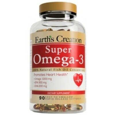 Супер Омега-3 Earth's Creation Super Omega-3 1000 мг, 90 желатинових капсул