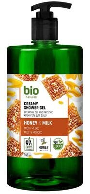 Крем-гель для душу Bio Naturell Мед і молоко, з дозатором, 946 мл