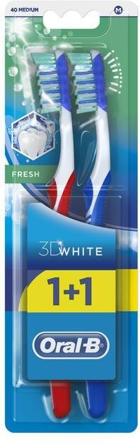 Зубна щітка Oral-B 3D White Fresh, відбілювання, 2 шт
