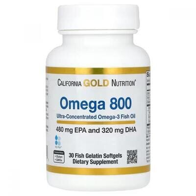 Омега 800 California Gold Nutrition Omega 800 1000 мг, 30 капсул