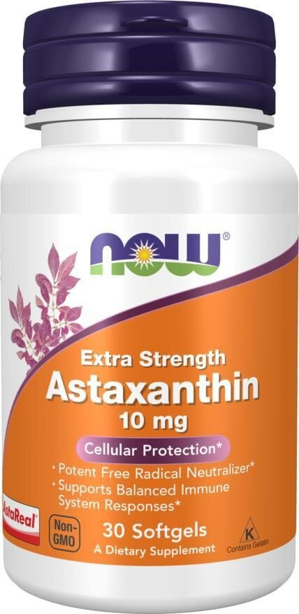 Астаксантин NOW Astaxanthin 10 мг м'які капсули №30
