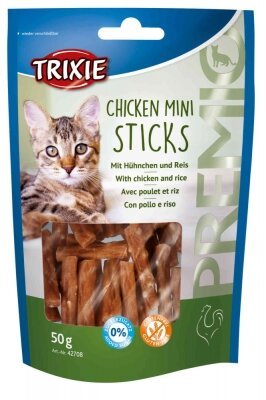Ласощі для кішок Trixie PREMIO Chicken Mini Sticks з куркою і рисом, 50 г