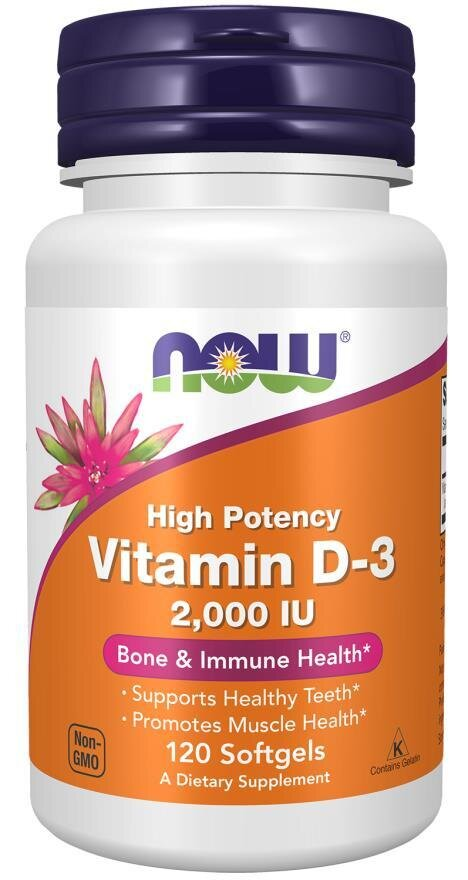 Вітамін Д-3 NOW Vitamin D-3 2000 MО м'які капсули №120