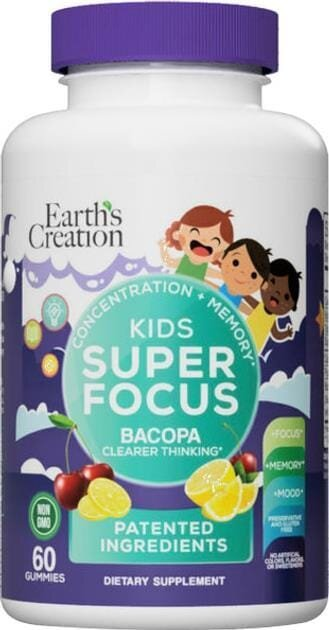 Комплекс дитячий для пам'яті Earth's Creation Kids Super Focus, 60 жувальних цукерок