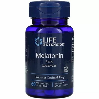 Мелатонін Life Extension Melatonin вегетаріанські льодяники по 3 мг №60