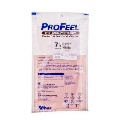 Рукавички хірургічні ProFeel DHD Extra Protection стерильні латексні непудровані, з полімерним покриттям, розмір 7,5, пара