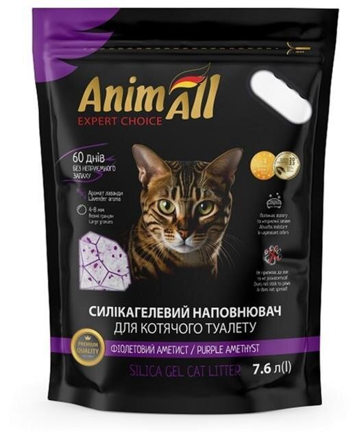 Наповнювач для туалету AnimAll силікагелевий Фіолетовий аметист, 7,6 л