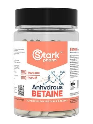 Бетаїн безводний Stark Pharm Betaine Anhydrous 500 мг, 180 таблеток