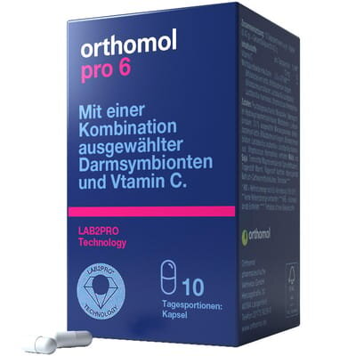 Ортомол Pro 6 для цілеспрямованої підтримки кишечника, імунної системи та енергетичного обміну капсули, курс 10 днів
